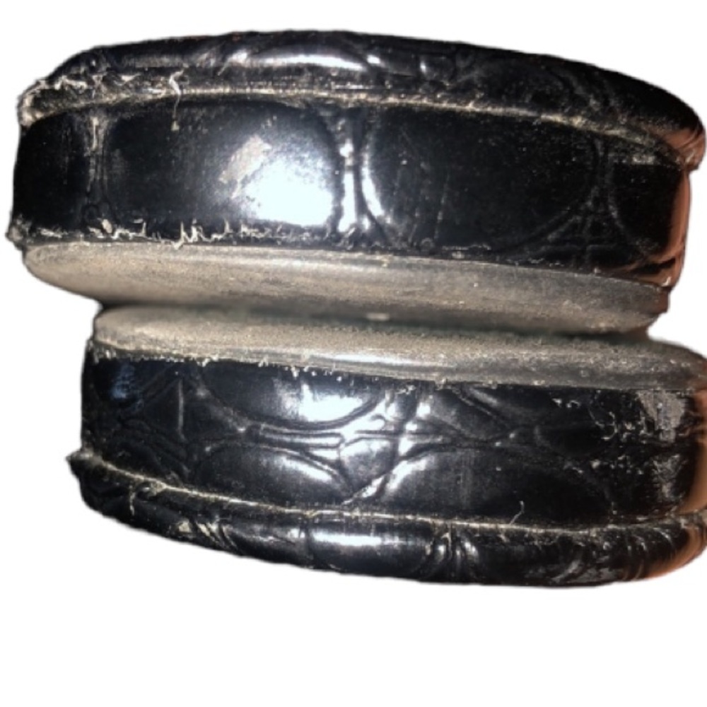 White House Black Market WHBM black 9.5 embossed patent leather studded detail - Picture 8 of 11
